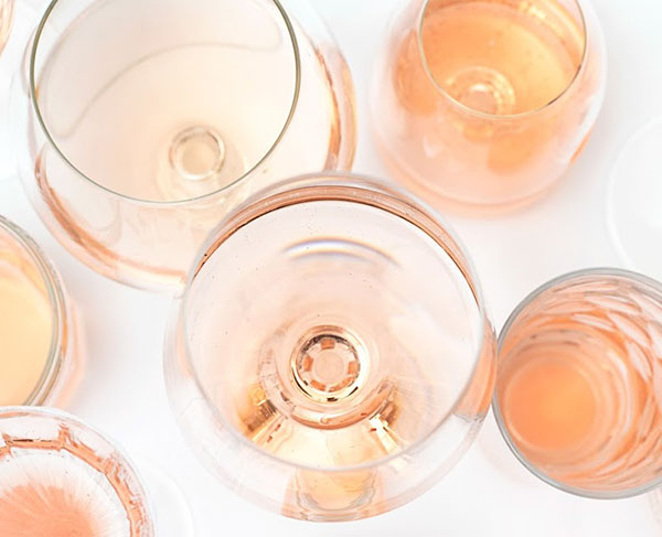 Sheldrake Point Winery Rosé Wine Glasses from Above